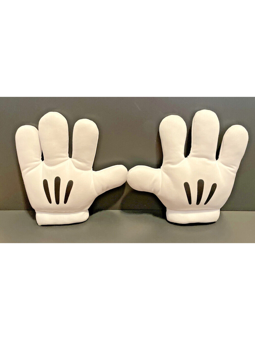 Disney Parks Mickey Mouse Plush Costume Hands White Oversized Puffy Gloves Pair